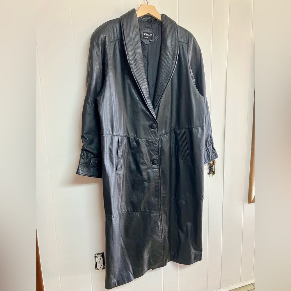 Vintage Pelle Plus leather trench coat